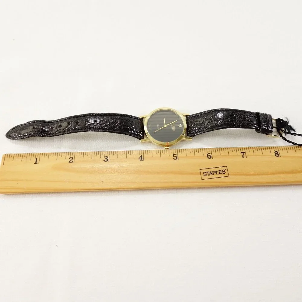 Vintage 80s Helbros‎ Invincible Diamond Quartz Mens Watch New Battery